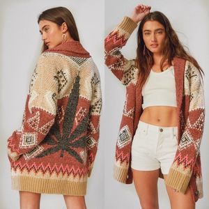 Lucky brand oversized Cannabis Cardigan